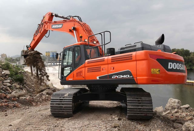Excavadora Doosan 34 ton, modelo DX340 LCA disponible en arriendo